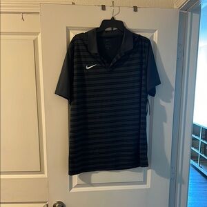 Nike Black Polo Shirt with Stripes